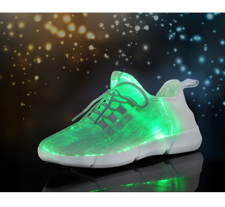 XCRWAY/2019 г. Летние светодиодные оптоволоконные туфли для девочек, больших мальчиков, мужчин и женщин, usb-зарядное устройство, светящиеся