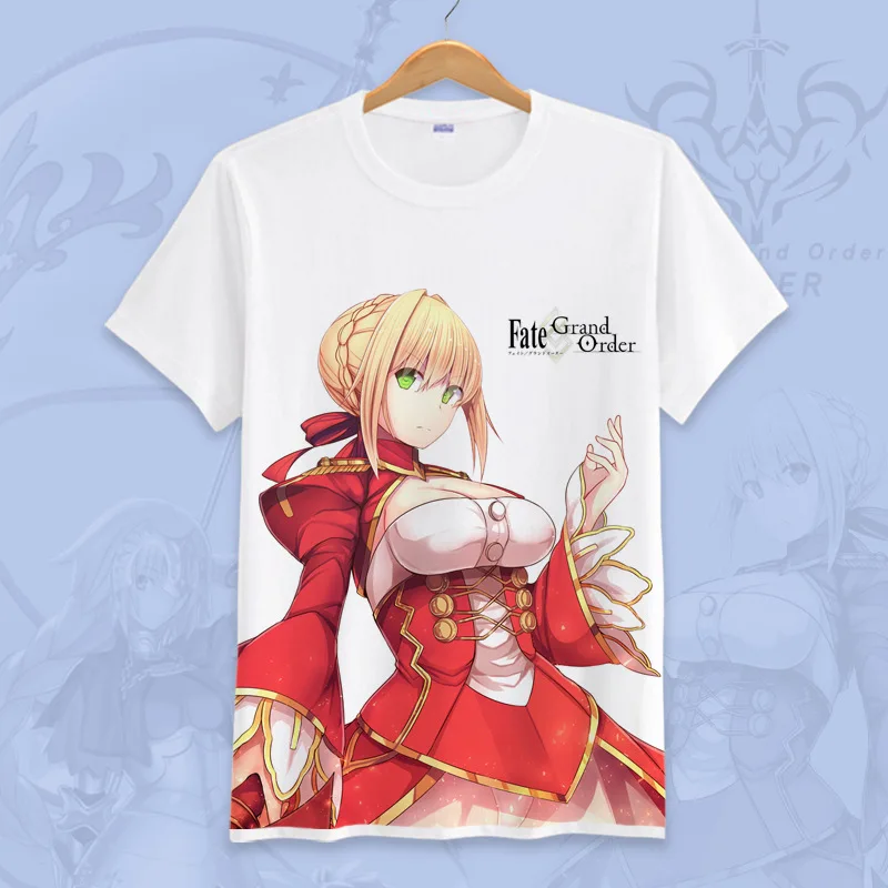 

Anime Fate Extra Fate Grand Order T-shirts Summer Short Sleeve Trendy Tshirts Casual Fashion Anime Cartoon Tee Shirts