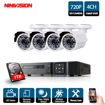 

4CH 1080P AHD DVR Kit CCTV Camera System 4PCS Outdoor Home Security 1080P 2MP Camera P2P Video Surveillance System Set