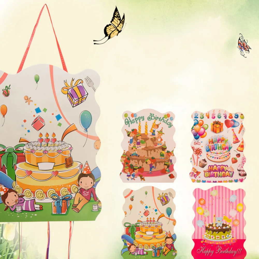 

Super Cute 1pcs Cartoon Pinata Children's Kids' Party Toy Paper Game Birthday Party Decoration Gift Bags Party Supplies 4 Types
