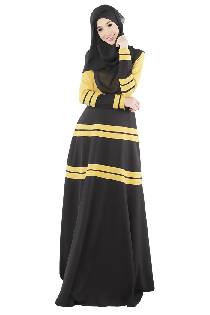 Модные мусульманские платья для девочек, длинное платье Малайзии, одежда для исламских женщин, Дубай, абайя, женское мусульманское платье Абая