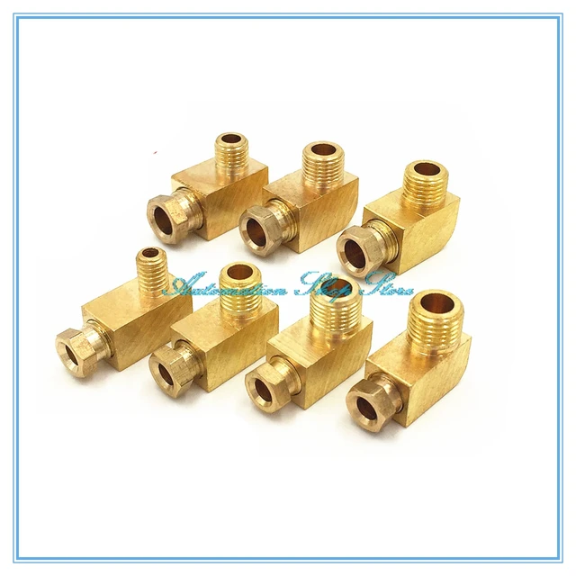 Machine tool lubrication Brass oil Pipe Fitting 4 6 8mm OD Tube