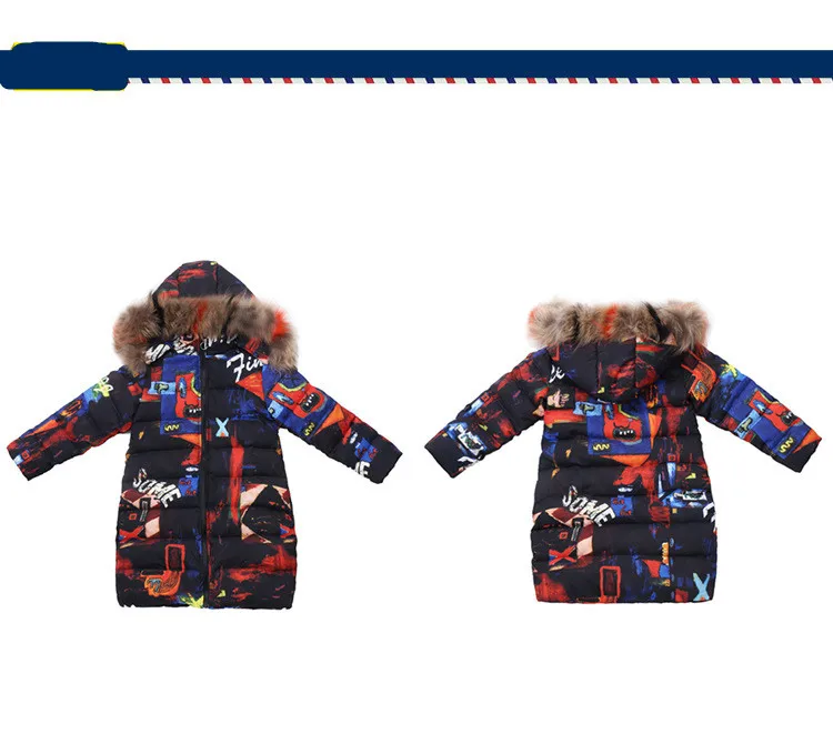 Зимняя модная разноцветная верхняя одежда с капюшоном и большим меховым воротником для девочек детские теплые куртки с хлопковой подкладкой Повседневная куртка для девочек