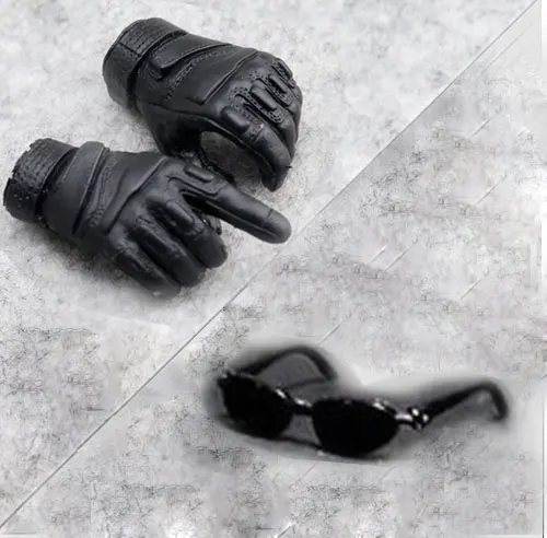 

Cool Eyepiece Hacker Nio Glasses Plus Black Doll Gloves Two-Piece Set 1 / 6 Scale Model Accessories Soldier Accessories Model