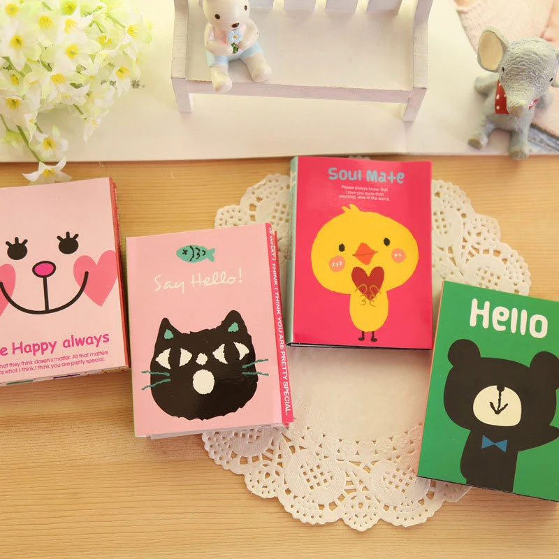 

1PC Creative 180 Pages Sticker Mini Animal Sticky Notes 4 Folding Memo Pad Gifts School Stationery Supplies