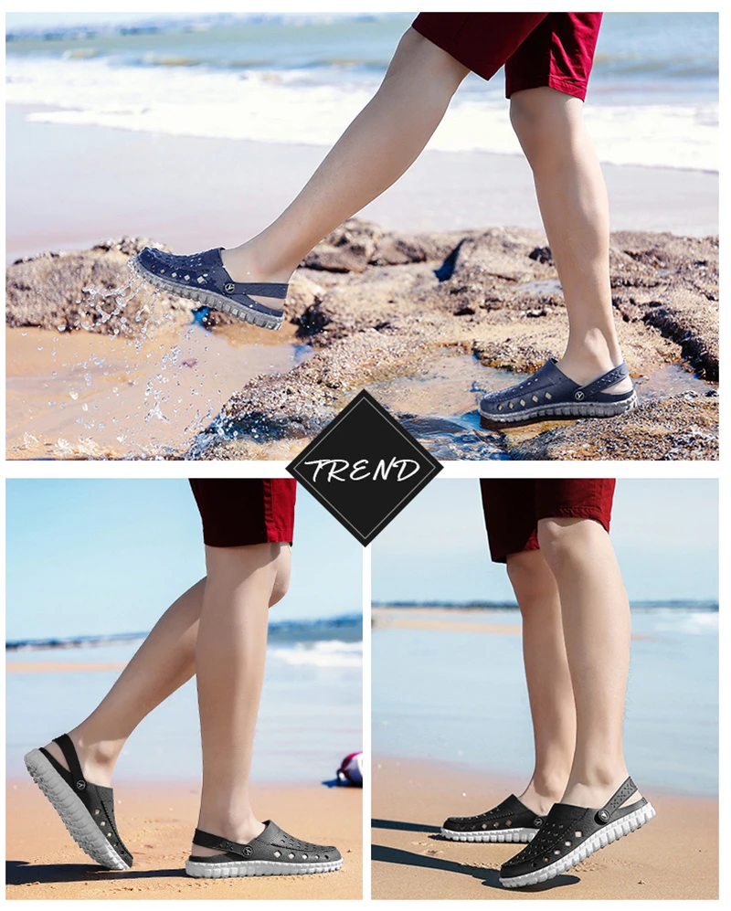 Outdoor Sandals Men Breathable Summer Shoes Men Beach Slippers Rubber Sea Water Shoes Antiskid Clogs Flip Flops Tenis Masculino