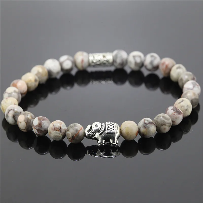 

1PC 2017 New Arrival Handmade Charms Maifanite Natural Stone Bracelet For Women Silver Elephant Bracelet Girl's Jewelry Gift