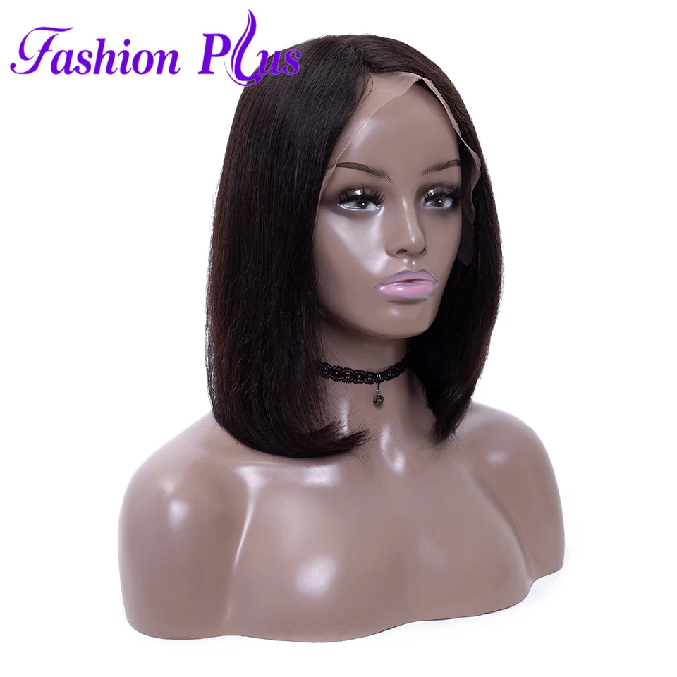 

Fashion Plus Full Lace Human Hair Wigs With Baby Hair 150% Density Short Bob Wigs For Black Women Brazilian Remy Straight Hair