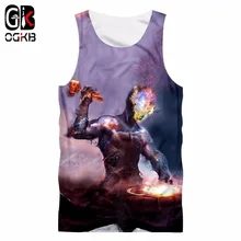 OGKB тренажерные залы без рукавов рубашки Новые летние топы женские/мужские крутые принт Туманность Звезда 3D безрукавки Homme тренировки фитнес повседневные майки