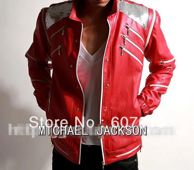 Rare панк рок Мотоцикл Классический MJ Майкл костюм Джексон Beat it красный на молнии