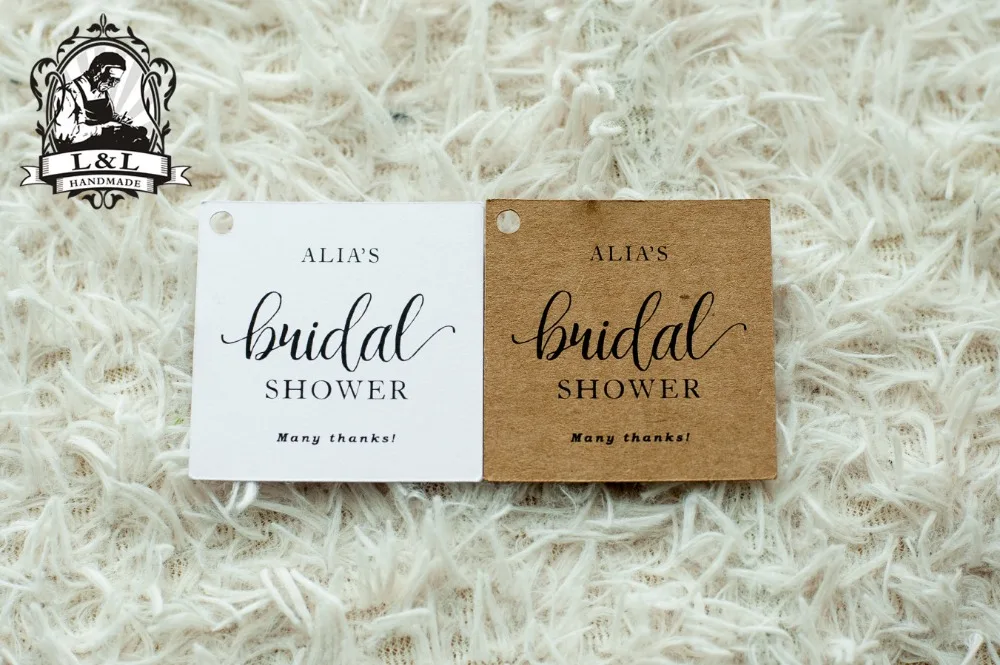 

#42 200 pcs 5x5cm square kraft/white paper label wedding favor tags attend a wedding Label customization