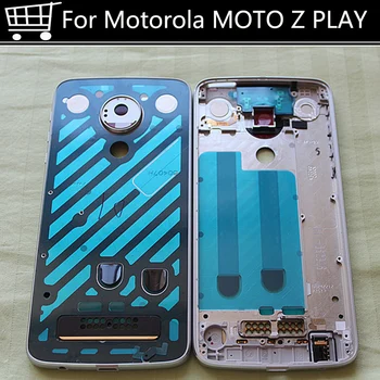 

For MOTO Z PLAY Full body Housing middle front frame Back Battery Door Cover Case gray replacement repair