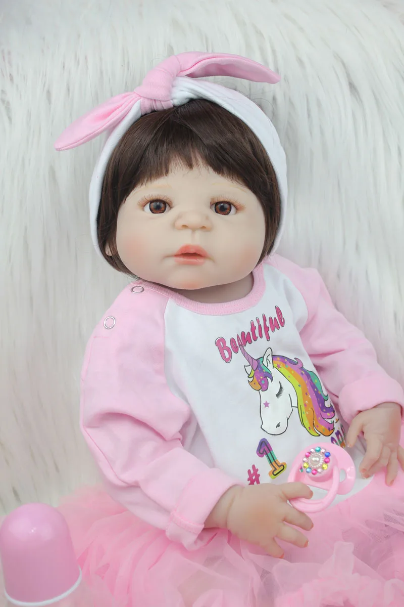55 см силиконовый Reborn Baby Girl Toy 22 дюйма Новорожденный ребенок принцесса малыш кукла