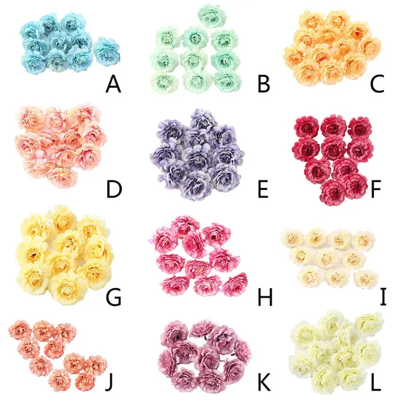 10Pcs/Set 5cm Multi Layered Lifelike Artificial Flower Hydrangea Heads DIY Craft Wreath Bouquets Scrapbooking Wedding Home Decor