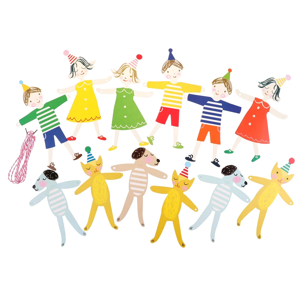 

New arrival Cartoon Figure Animal Garland Paper Flags Banners Baby Shower Decorations Kids Birthday Party Decor Party Supplies