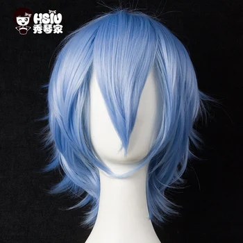 HSIU 30cm short Wig Black white purple blue red  high temperature fiber Synthetic Wigs Costume Party Cosplay Wig  multi 17color 2