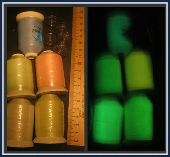 

1000m Mini Spool 100% Nylon Glow in the Dark Thread Lunimous Sewing Embroidery Thread Filament With 5 Popular Colors Optional