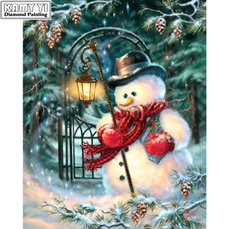 

Full Round 5D diamond painting DIY diamond embroidery Christmas gift snowman Cross Stitch Rhinestone mosaic home decoration