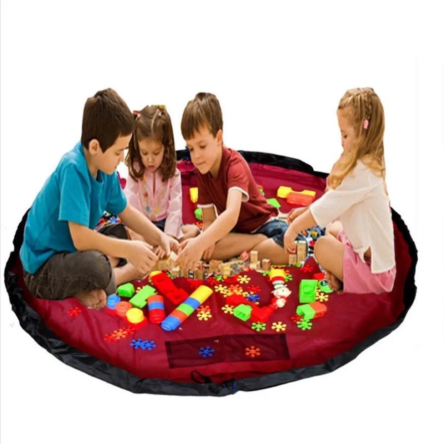 

5 colors Portable Kids Toy Storage Bag Toys Organizer Box Play Mat Blanket Outdoor Children Bags Drawstring Rope Rangement