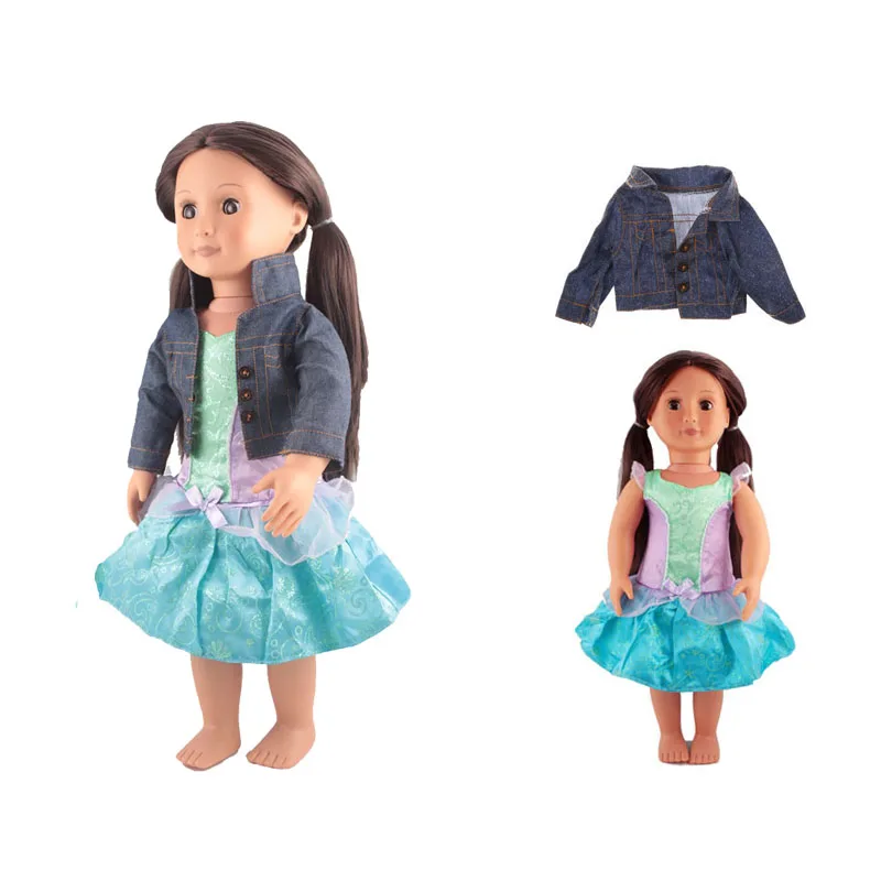 

45cm United States Girl Doll clothes coat and lace princess dress partydress Outfits Accessories Fit 18inch American Dolls
