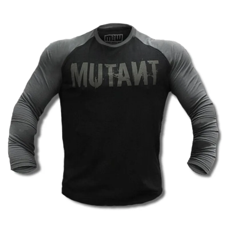 

Men Running T Shirt Long Sleeve O Neck T-shirt Mutant 100% Cotton Tees Tops Mens Fitness Brand Tshirt Men Gym Clothing