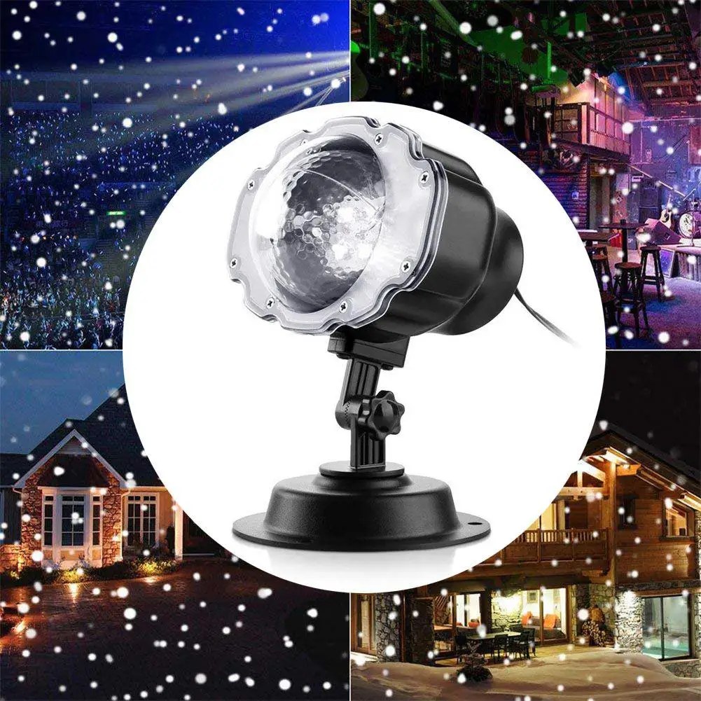 

Outdoor LED Snow Projection Light Snowflake Waterproof Lawn Pin Lamp for Christmas Party Yard Romantic Decoration