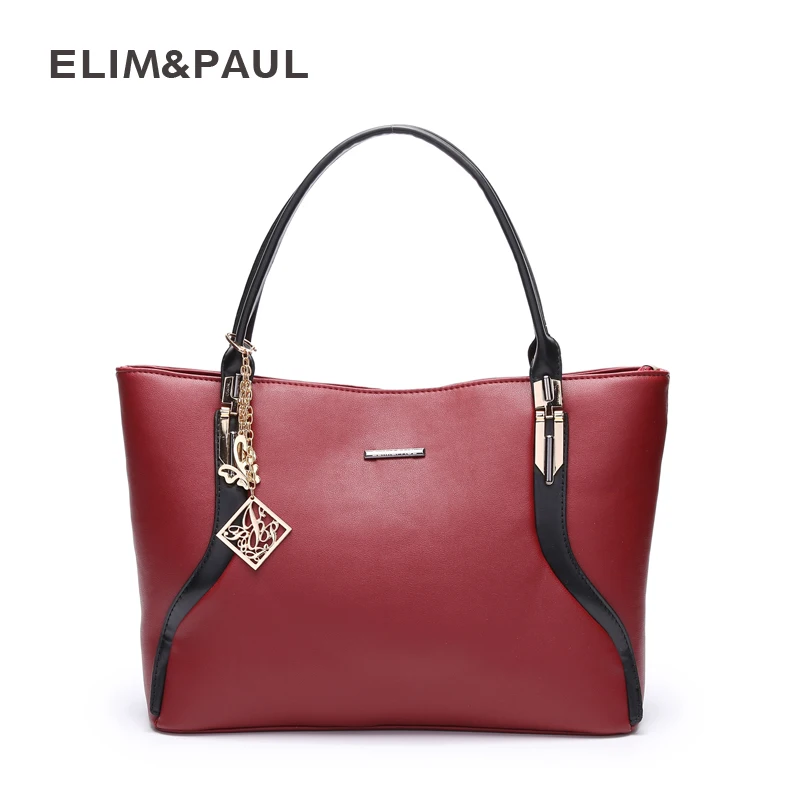 

ELIM&PAUL Fashion Women Shoulder Bags Handbags PU Leather Top-handle Female Bags Large Capacity Ladies Tote Bags Women