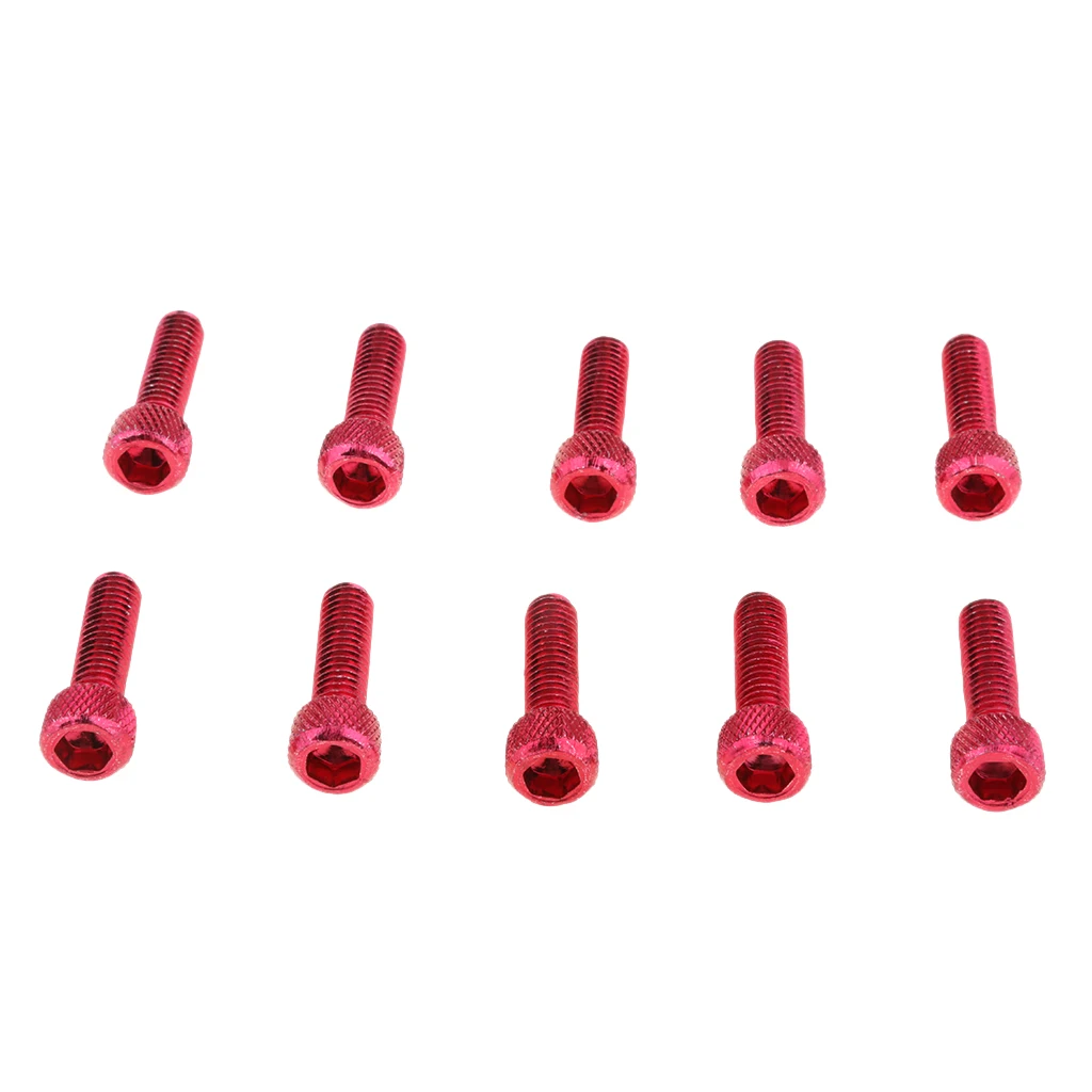 10pcs M6 x 20mm Pitch Alloy Steel Hex Bolt Socket Head Cap Screws red aluminum alloy strength corrosion resistance auto fasteners car screws