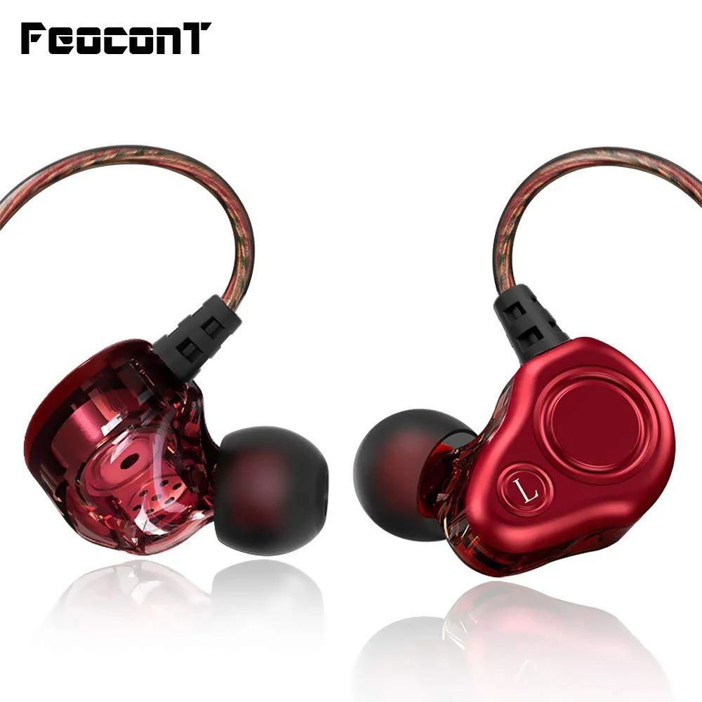 S200 Headphones 3 5mm Earphone Double Moving Circle Sports Stereo HIFI In ear Earpiece With Mic For Samsung Huawei Xiaomi IPhone