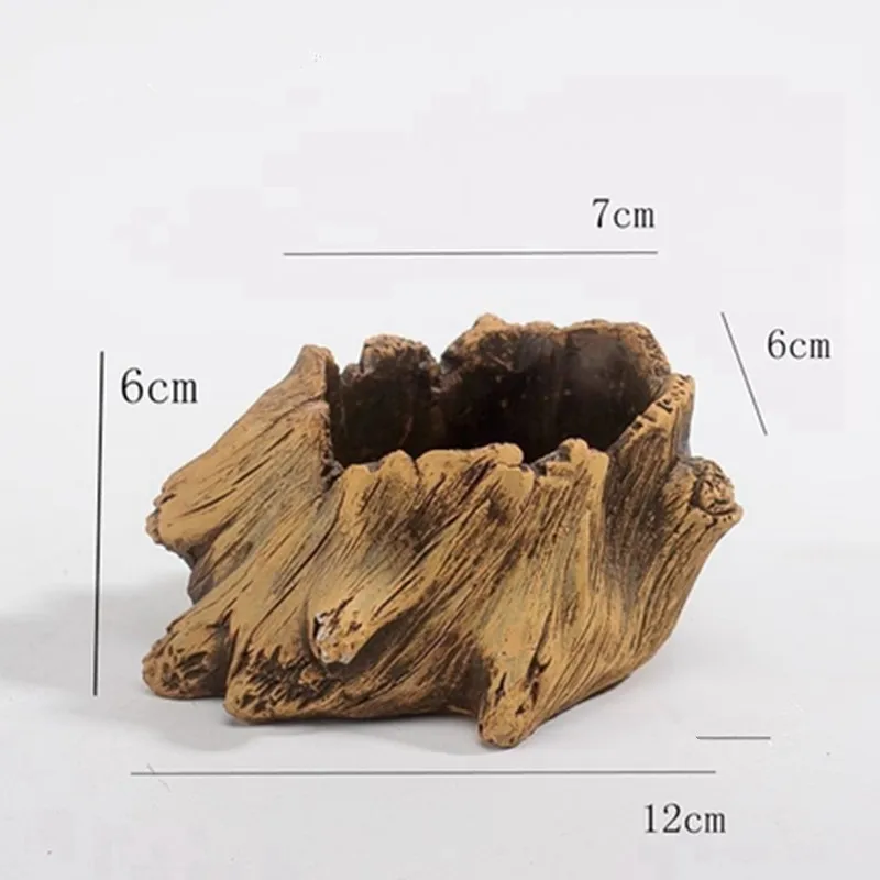 Tree Bark Root Concrete Planter Silicone Mold for Cement Clay Craft Pot Making Tool Handmade flowerpot Mould