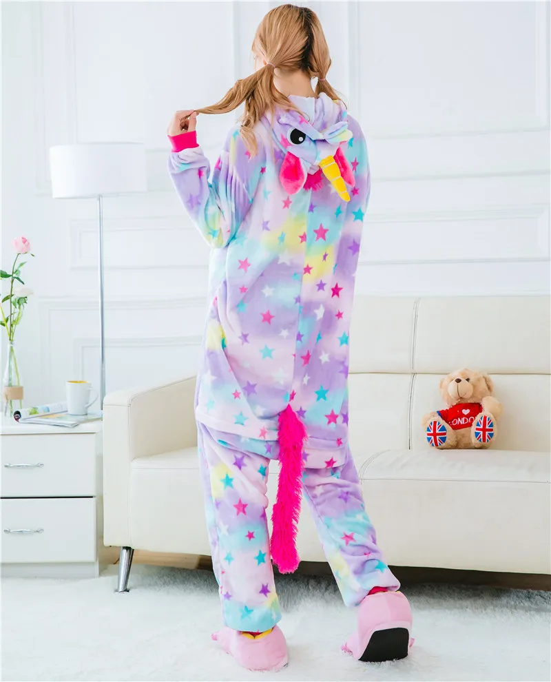 Pijama де кигуруми «Единорог» для взрослых руно взрослый Onesie kigurumi пижамы кигуруми Onesie пара пижамные комплекты теплые большие размеры