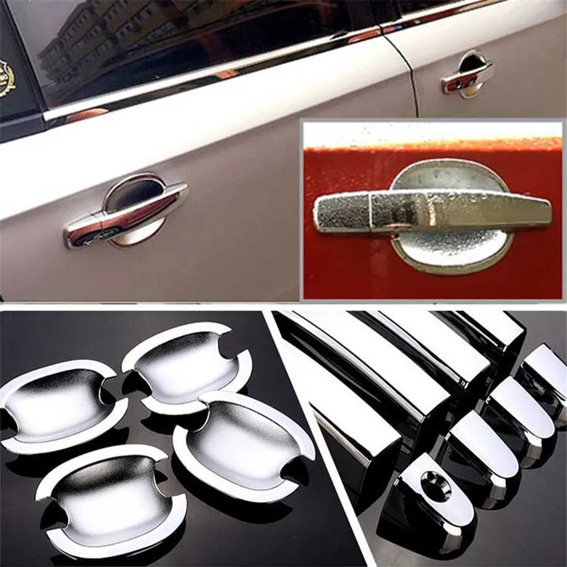 

Non-Rusty Chrome Door Handle Bowl Cover Cup Overlay Trim For Chevrolet Lova