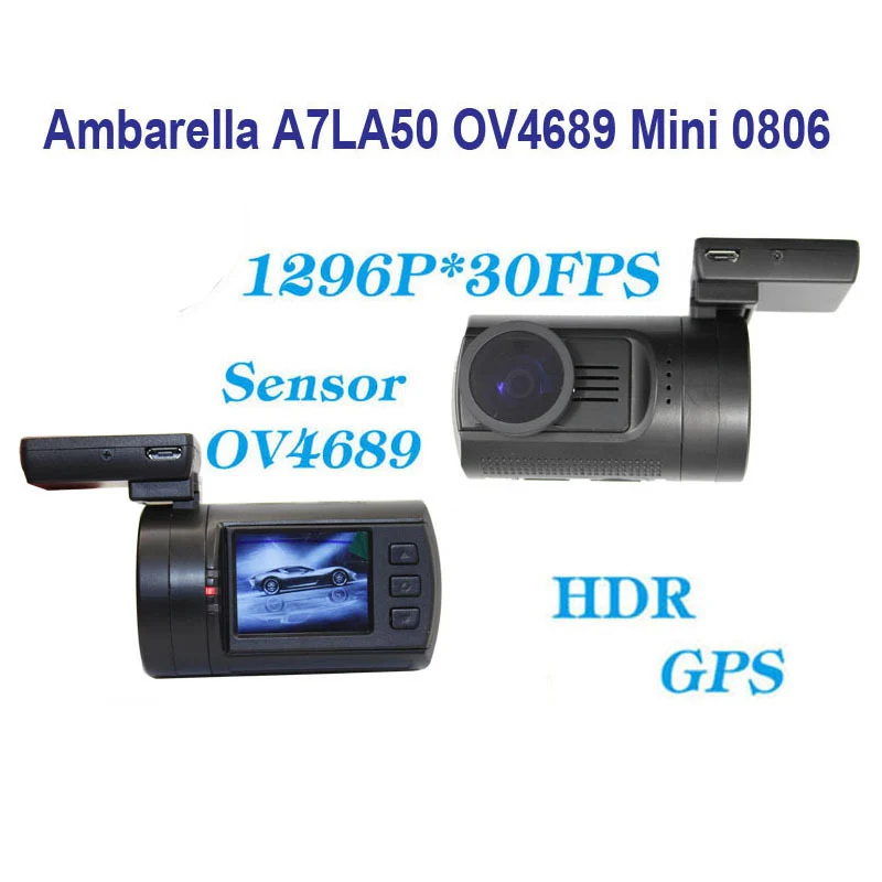 

Free Shipping!! Original Newest Upgrade Mini 0806 Full HD 1296P 30FPS Ambarella A7LA50 OV4689 Car DVR GPS Dash Camera
