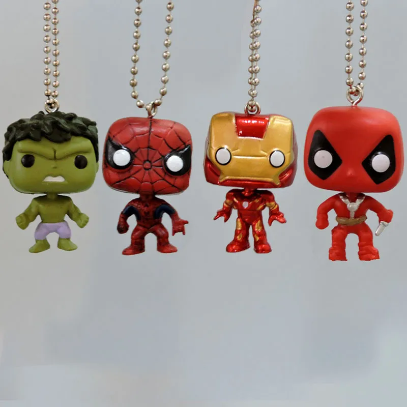 

Marvel Avengers: Endgame Iron Man Spider-Man Hulk Deadpool Keychain Action Figure Toys for Children gift