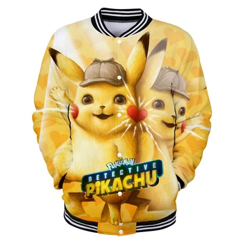 

Mans Jackets And Coats Winter Brand Pokemon Men Jacket 2019 New Hot 3D Anime Baseball Jackets Popular Clothes Kawaii Streetwear