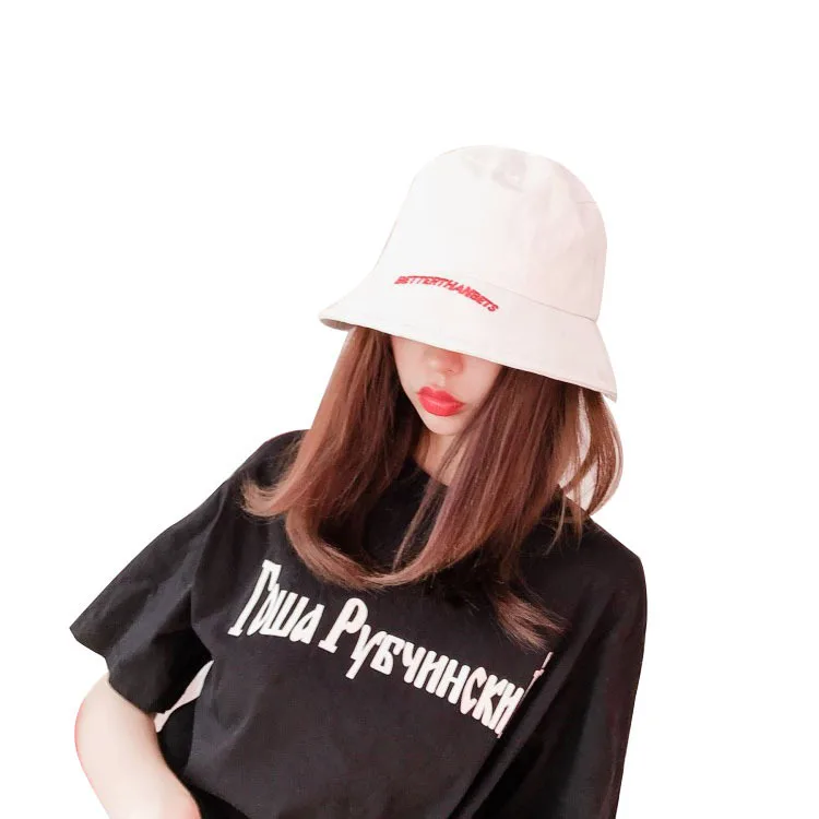 

2018 Men Women Cotton Street Hip Hop Bucket Hat Fashion Letter Embroidery Fisherman Hats Fishing Cap Fashion sun Bucket Hat