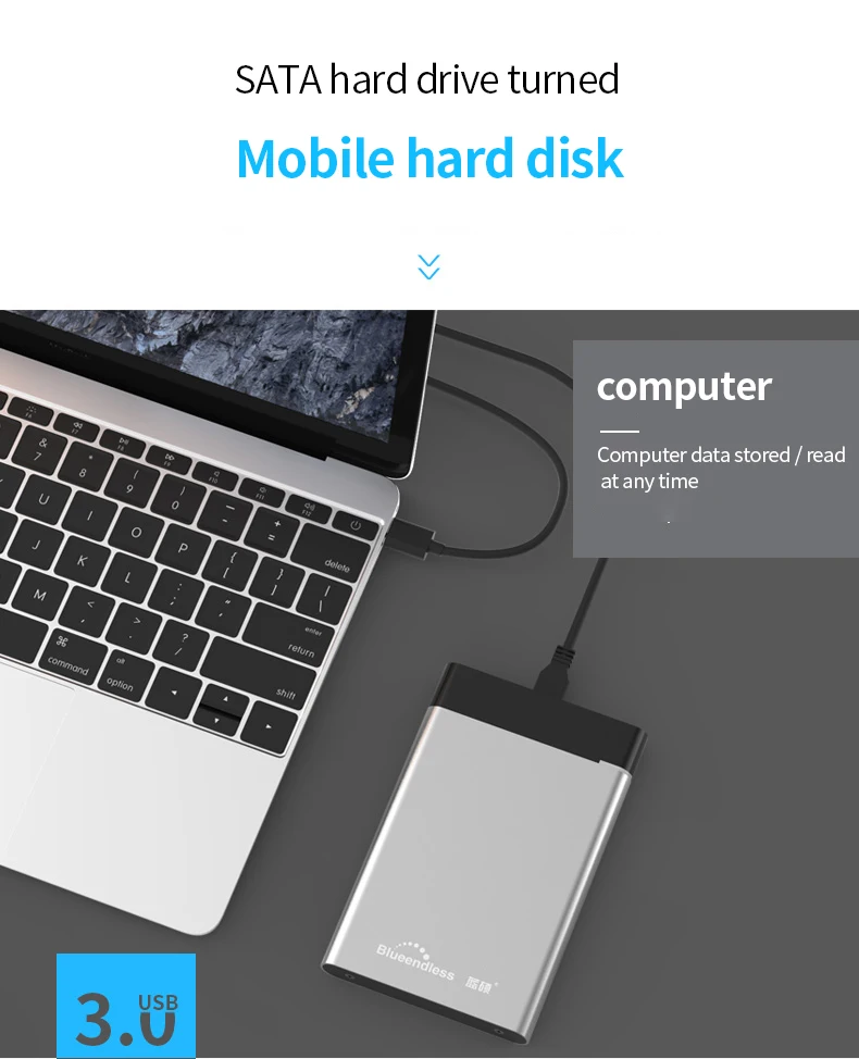 2.5'' hdd enclosure sata external hard disk case USB micro B 3.0Type C 3.1 hard disco aluminum cover case for 7mm9.5mm hdd ssd (3)