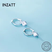 INZATT OL настоящая S925 серебряная подвеска с цирконием геометрические круглые серьги-кольца для красивых женщин вечерние хорошее ювелирное изделие подарок
