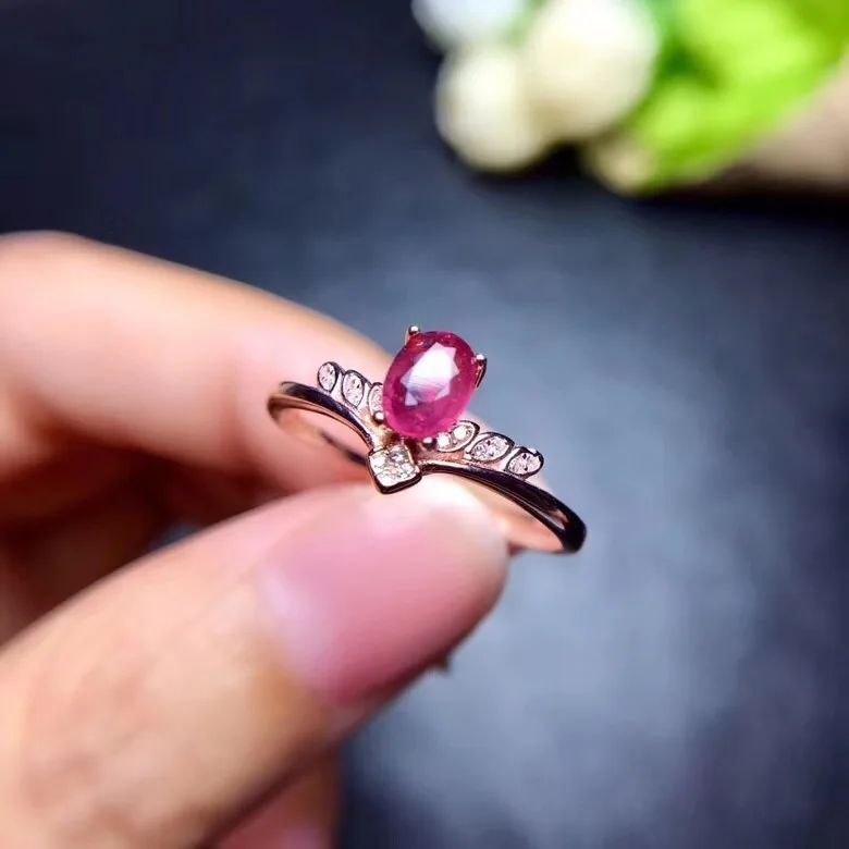 Natural ruby ring Free shipping Natural and real ruby 925 sterling