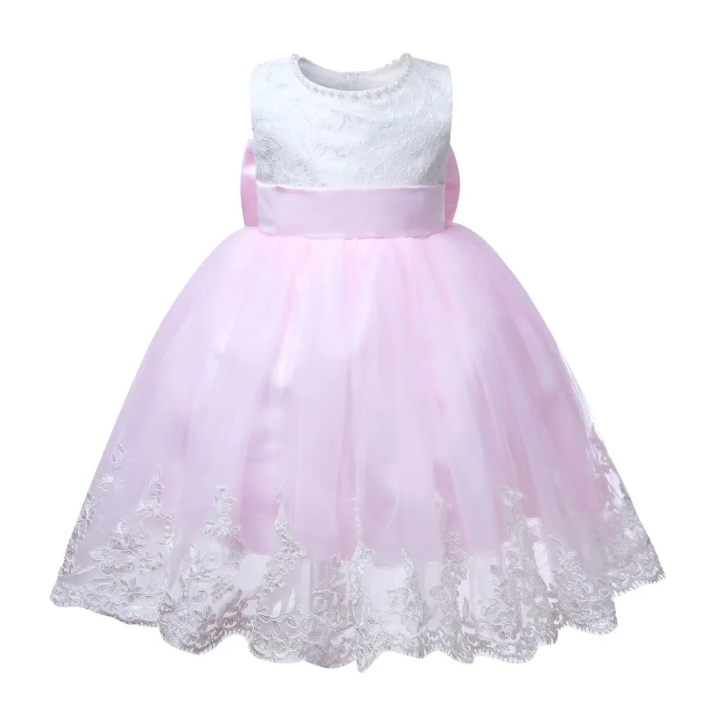 

Beaded Pink Tulle Baby Girl Dress Summer Infant Christening Gown 1 Year Birthday Baby Dress Newborn Baptism Party Dresses
