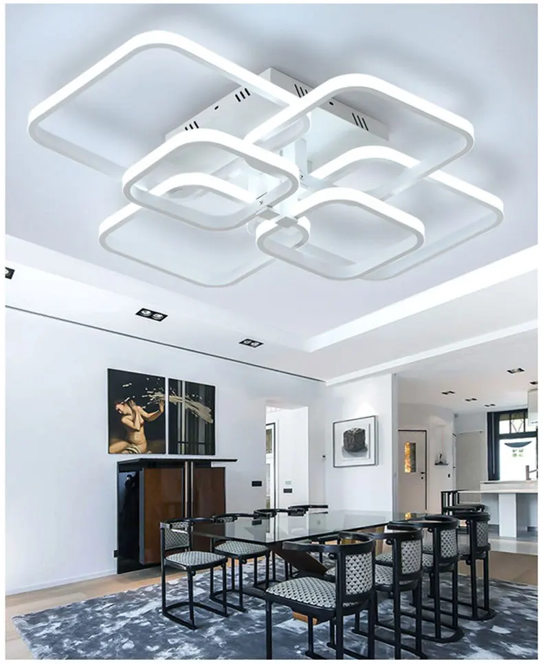 Современная светодиодная люстра черно-белая и кофейная Светодиодная потолочная люстра освещение для гостиной спальни кухни столовой светодиодные люстры