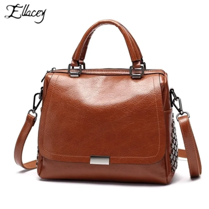 

New 2019 Boston Luxury Handbags Women Bags Designer PU Leather Rivet Crossbody Shoulder Bags Lady Vintage Fashion Messenger Bags