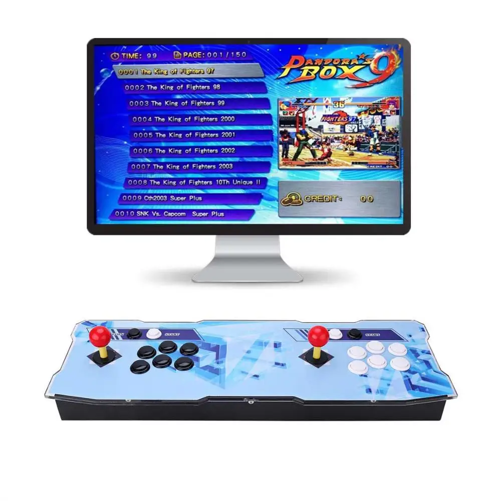 Pandora Box 9D 2222 аркадная игровая консоль для ТВ ПК PS3 монитор 2 плеер управление играми Любимый список переключаемое разрешение - Цвет: Blue Square