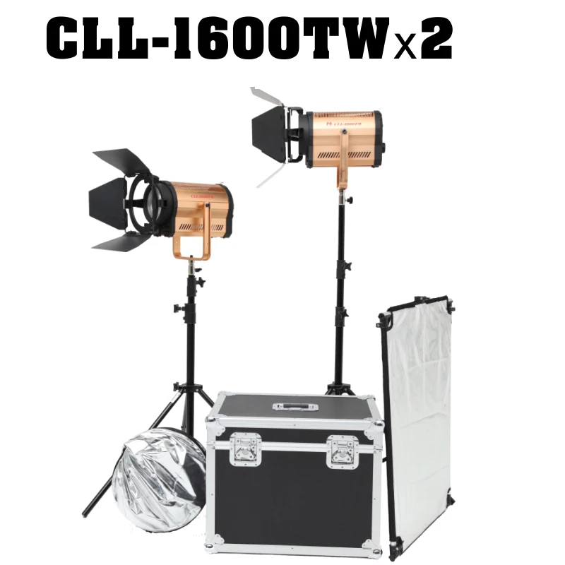 Falcon Eyes CLL-1600TW 2pcs 3000K-8000K LED Spotlight light Video light Ra95 with LC-display for interviewing, Film Shooting