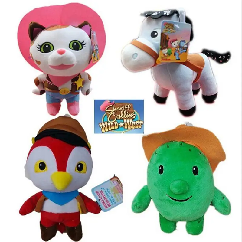

New Arrival Sheriff Callie's Wild West Plush Doll Cowboy Callie Cat Horse Woodpecker Cactus tree Plush Doll Toys Gifts