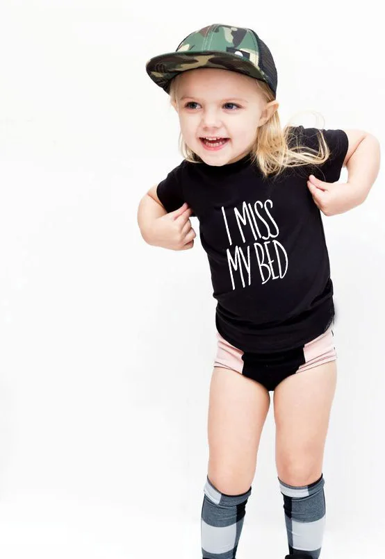 

I Miss My Bed Kids Tops Tee Children Summer Short Sleeve Tshirt Kids Graphic Tee Boys Girls Unisex Casual Clothes Tee Shirt