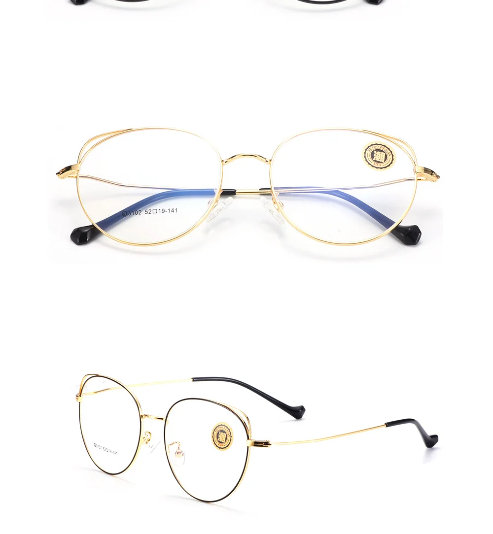 VEGA Eyewear Popular Cat Ear Spectacle Frame for Women Men Retro Glasses Frame Gold Clear Frame Glasses VG254 (5)