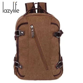 

LAZYLIFE Large Capacity Man Travel Bag Mountaineering Backpack Men Bags Canvas Shoulder Backpack