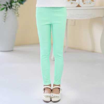 Весна-лето, новые детские штаны в Корейском стиле, узкие детские штаны ярких цветов для девочек - Цвет: Зеленый