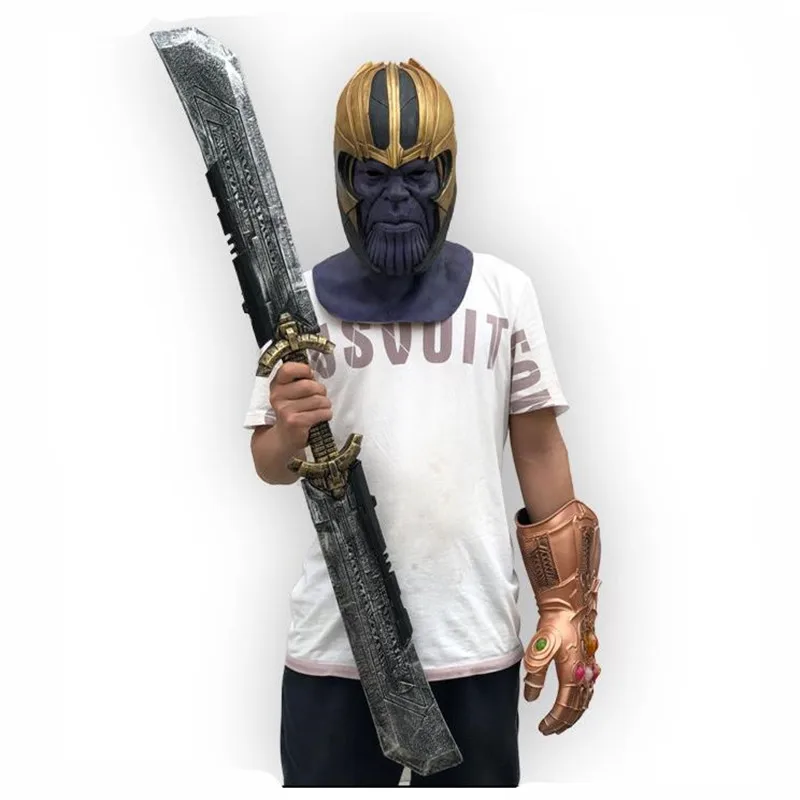 

New Avengers 4Avengers Cosplay Tyrant Double-Edged Sword Weapon Helmet Latex Mask PVC Iuminous Infinite Gloves Weapon Show Props